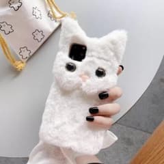 iphone7/8/SE2/SE3 케이스 흰 고양이 퍼 케이스 iphone 케이스