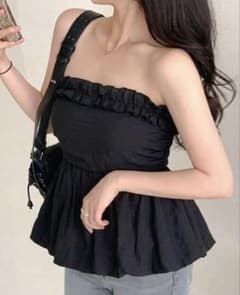 SHEIN ベアトップ チューブトップ ブラックのサムネイル