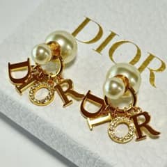 DIOR ピアス トライバル パール ロゴ ラインストーン 箱・購入証明書付