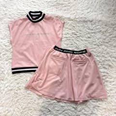 ジュンアンドロペ ゴルフ ウェア セットアップ ピンク モックネック