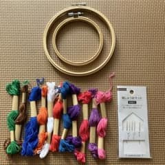 刺繍道具セット 刺繍枠 刺しゅう針 刺繍糸のサムネイル