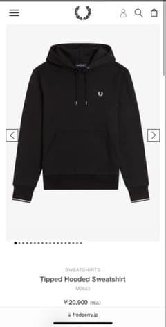 Fred Perry フレッドペリー　パーカー　ブラックのサムネイル