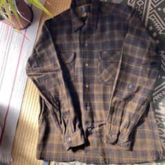 「skmt様専用」60s Pendleton チェック柄ブラウンウールシャツMのサムネイル