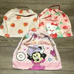 おりこうタオル3枚セット　いちご　ハローキティ ミニーマウス　エプロンのサムネイル