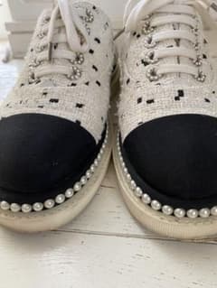 CHANEL ツイード パール ローファー - メルカリ
