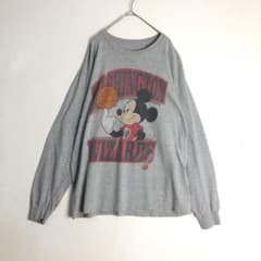 3307 ディズニー ミッキー ロンT ビッグプリント グレー - メルカリ
