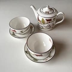 초저렴・ 상태좋음 WEDGWOOD 사냥 장면 티컵 세트