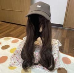 帽子付きウィッグ ロング ウェーブのサムネイル