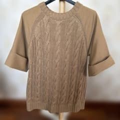MaxMara 半袖 ケーブルニット コンビトップス MaxMara 半袖 ケーブルニット コンビトップス - メルカリ