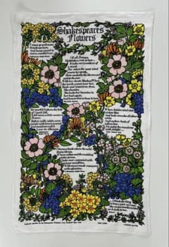 Lamont 셰익스피어 꽃 빈티지 린넨 티 타올 47 × 75