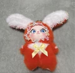 うさぎ ぬいぐるみ マスコット キーホルダー オレンジのサムネイル