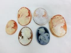 カメオ ルース 6点セット 女性横顔 彫刻風 ブローチ素材 カメオ ルース 6点セット 女性横顔 彫刻風 ブローチ素材 - メルカリ