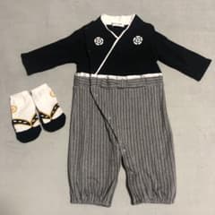 袴ロンパース 男の子　足袋風ソックスセットのサムネイル