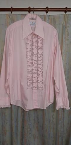 フリルシャツ ピンク  メンズ vintage 70sのサムネイル