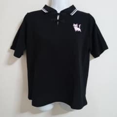 未使用タグ付 ユニフォームエクスペリメント 黒 半袖 ポロシャツ 襟 ライン L 未使用タグ付 ユニフォームエクスペリメント 黒 半袖 ポロシャツ