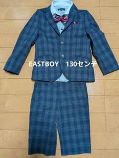 【5点セット】キッズ フォーマルスーツ 130cm ネイビー系チェックのサムネイル