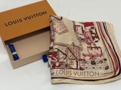 LOUIS VUITTON 大判シルクスカーフ バッグ柄 訳ありのサムネイル