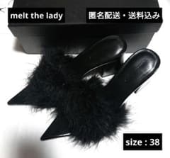 melt the lady pointed toe fur mule ブラック - メルカリ