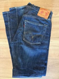 美品 フルカウント 1108 セルビッジ 濃紺 ストレート 革パッチ W27 