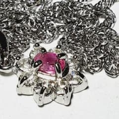 7947　アンティーク　天然ピンクサファイア　約40cm