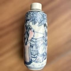 鼻煙壺 染付 人物図 置物のサムネイル
