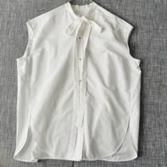美品✨ohga / オーガ / ノースリーブ ボウタイブラウス ホワイト 日本 