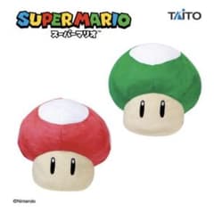 【写真多数】スーパーマリオ特大サイズぬいぐるみスーパーキノコ/1UPキノコ ２体