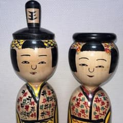 木地山こけし　⭕️超レア夫婦(女男)こけし　現代の名工　小椋久太郎 木地山こけし ⭕️超レア夫婦(女男)こけし 現代の名工 小椋