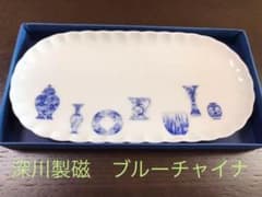 【新品　未使用】ブルーチャイナ　クッキートレイのサムネイル