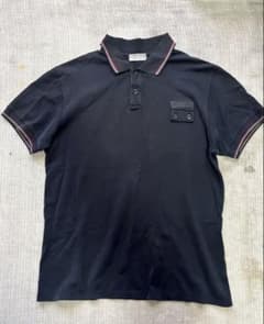 Dior homme ポロシャツ 黒赤白 ストライプ Y2K - メルカリ