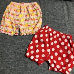 かぼちゃパンツ　2枚セット　95 フルーツ柄　水玉　ドットのサムネイル