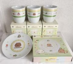 카피바라 씨 이치 반 쿠지 머그컵 3 개와 접시 1 장 세트