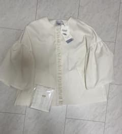 Amé no chi Hare ノーカラージャケット ホワイト Amé no chi Hare ノーカラージャケット ホワイト - メルカリ