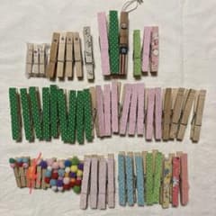 木製ピンチ トールペイント ハンドメイド クリップ | Mercari