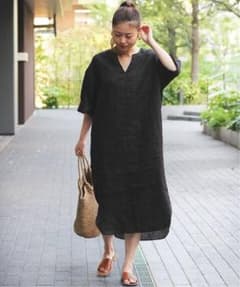リネン半袖ワンピースのサムネイル