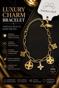 Luxury Charm Bracelet 316L ステンレス ブレスレットのサムネイル