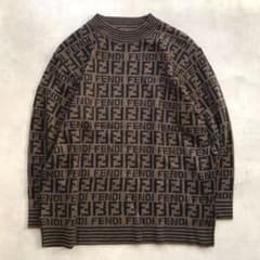 kan様 FENDI Mare 総柄 ズッカ モックネック ニット セーター