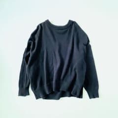 ドゥーズィエムクラス エブリデイアイライク ベーシックニット　ブラック　コットン ドゥーズィエムクラス エブリデイアイライク ベーシックニット