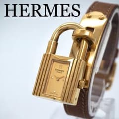 300 稼働 HERMES 時計 レディース ケリーウォッチ ゴールド ブラウン