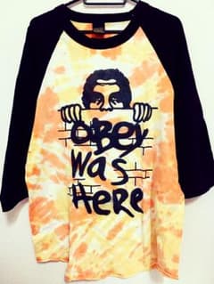 OBEY タイダイ柄オレンジ 七分ラグラン レア古着 ( 最終値下げ‼️ )のサムネイル