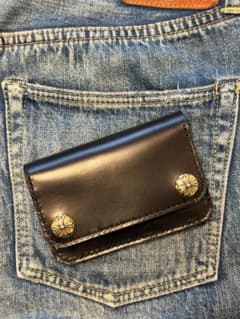 Short Tracker Wallet クロムエクセルレザー 真鍮クロス - メルカリ
