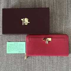 新品未使用！傳濱野ハマノ ミーティアウォレット 長財布 赤レザー