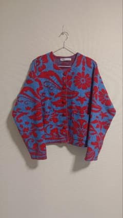 ZARA 花柄 ジャガード ショート丈 カーディガンのサムネイル