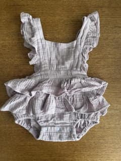 D.fesense 紫 フリルワンピース 70cm ベビー服のサムネイル