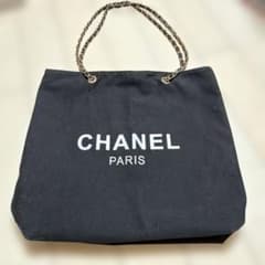CHANELノベルティチェーン☆肩掛けトートバッグ未使用品キャンバス黒
