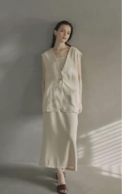 olun linen long skirt / linen giletのサムネイル