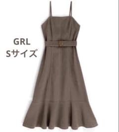 GRL 配色ステッチマーメイドジャンパースカート キャミワンピース　Sサイズのサムネイル