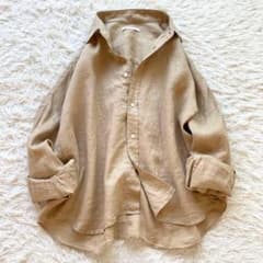 美品 Plage 25SSモデル リネン ショートシャツ ワイドシルエット 
