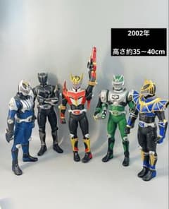 2002年仮面ライダー ビッグサイズソフビ 5体セット 35-40cm 中古品 2002年仮面ライダー ビッグサイズソフビ 5体セット 35-40cm 中古品