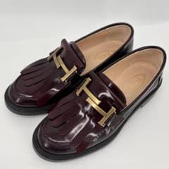 トッズ TOD'S シューズ ローファー ダブルT サイズ34 フリンジ